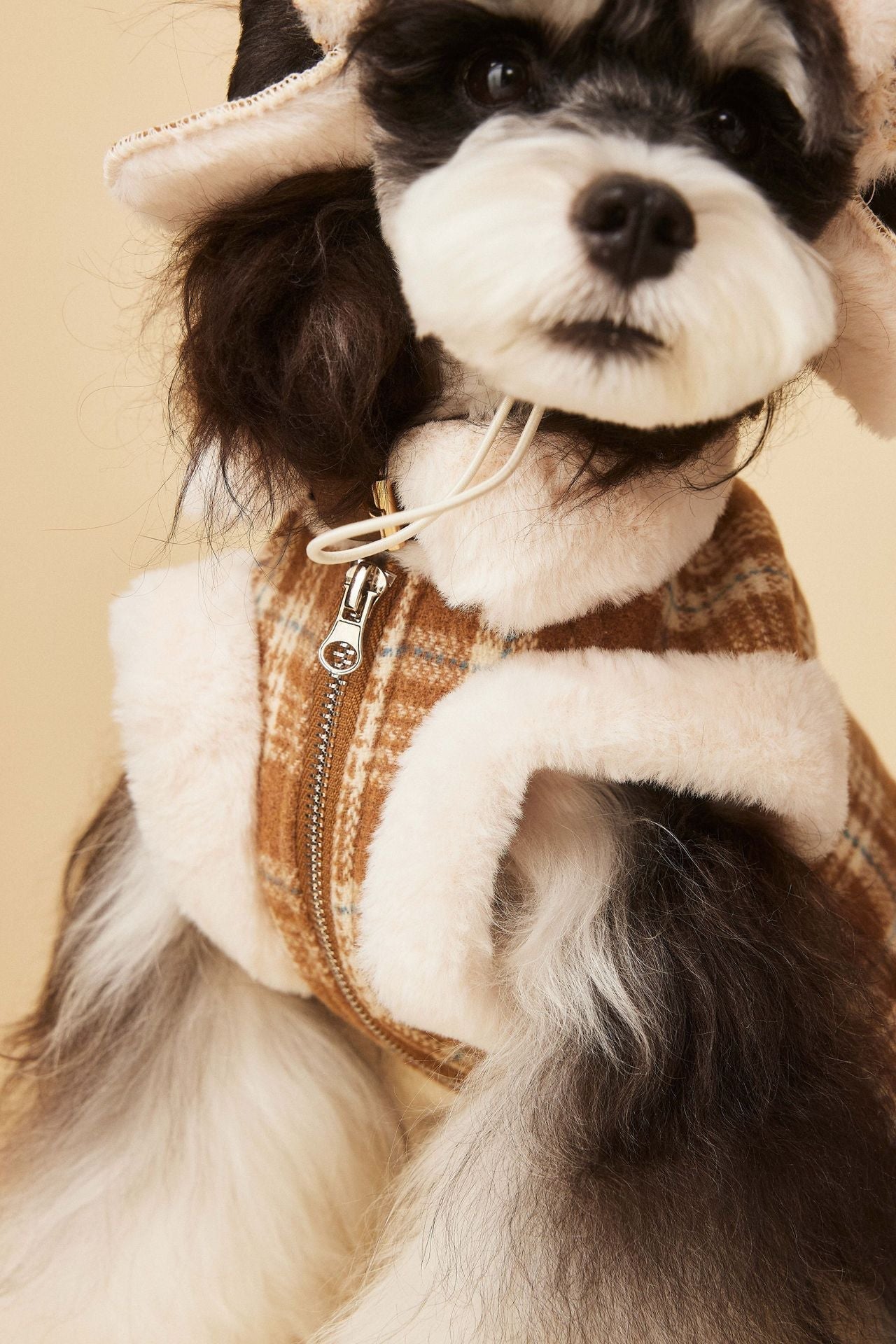Fleece-Lined Sleeveless Plaid Vest