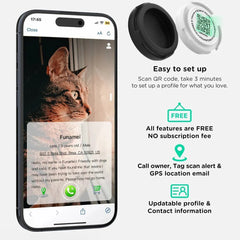 GPS Cat Collar with Airtag Holder &amp; Reflection