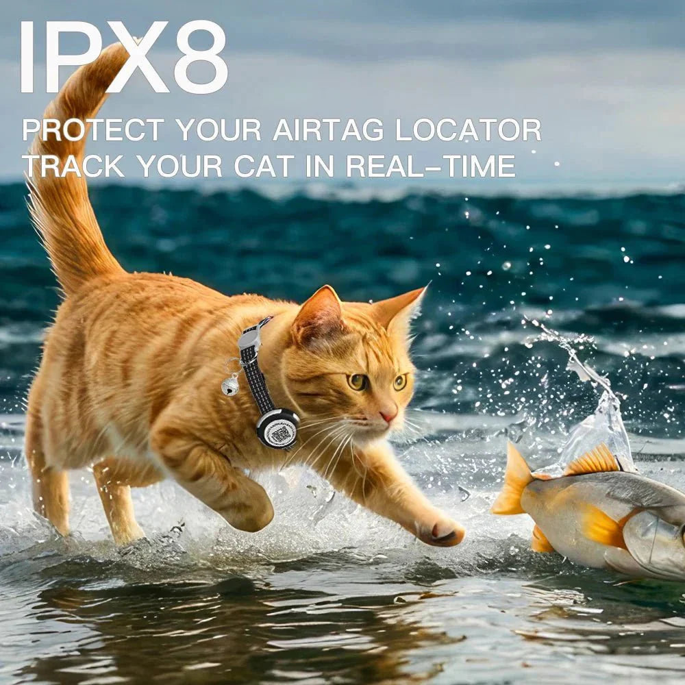 GPS Cat Collar with Airtag Holder &amp; Reflection