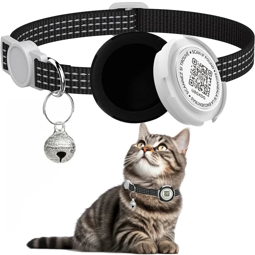 GPS Cat Collar with Airtag Holder &amp; Reflection
