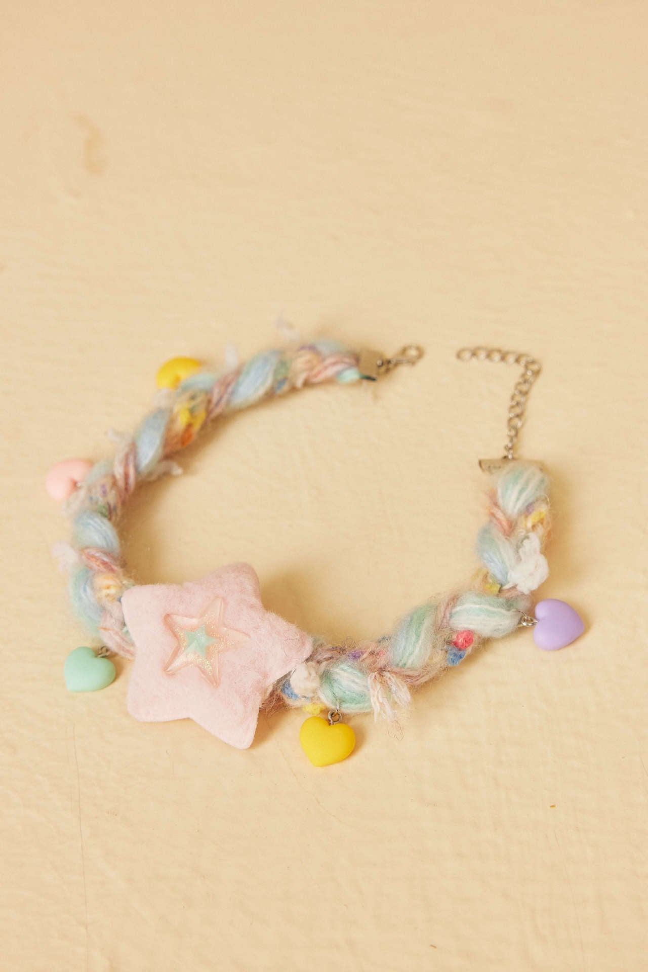 Heart-Shaped Mesh Cord Necklace