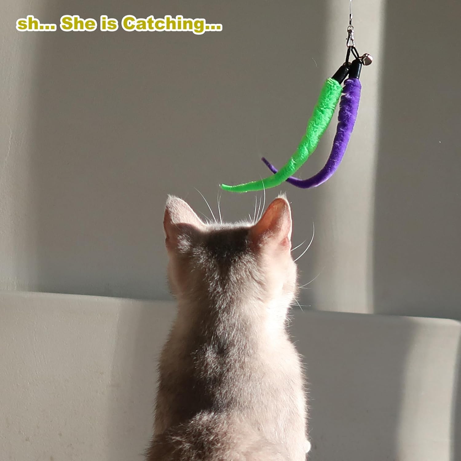 Interactive Feather Wand Cat Toy Set