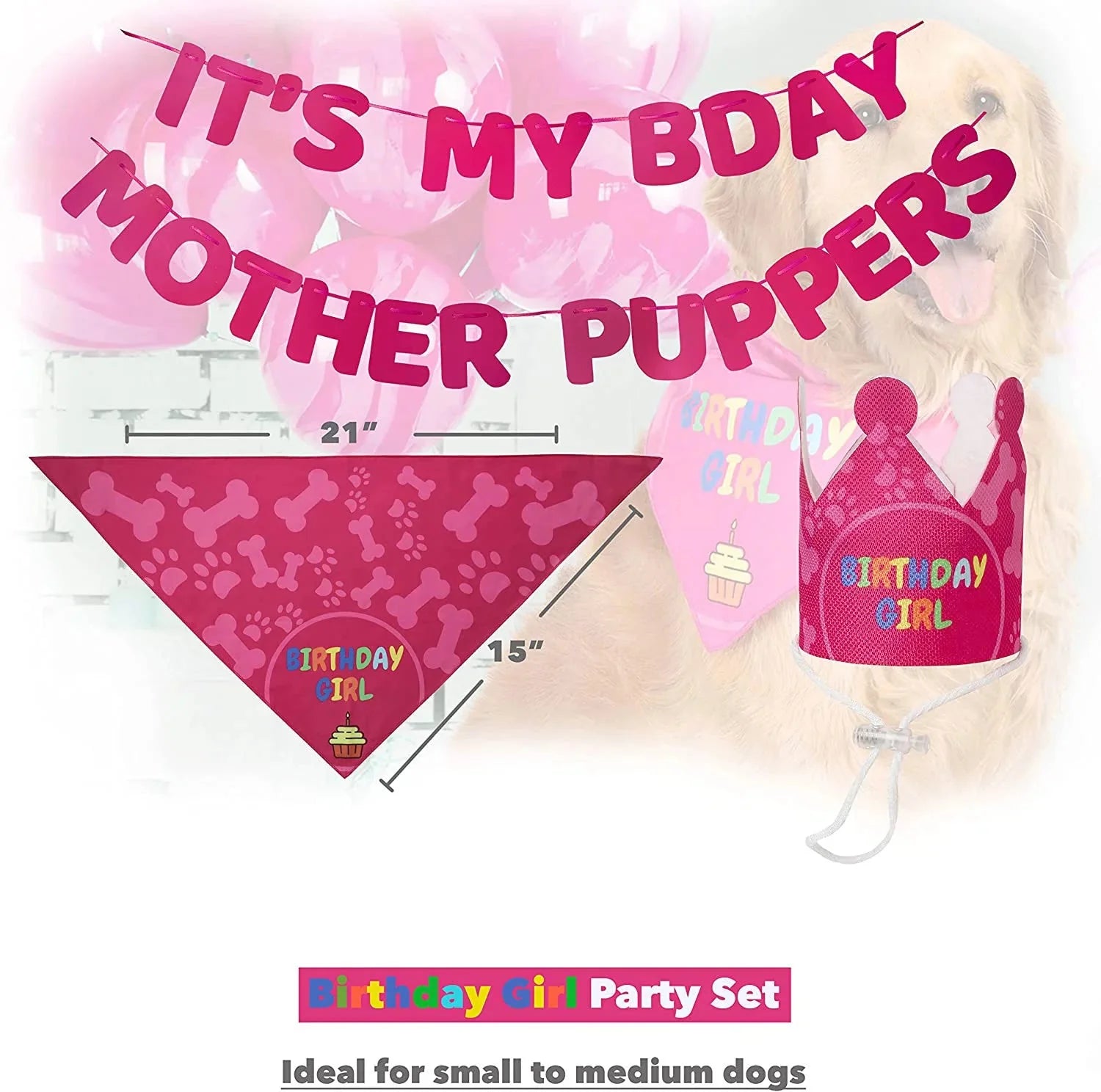 Pet Birthday Party Set: Banner, Hat, and Neckerchief 🎉