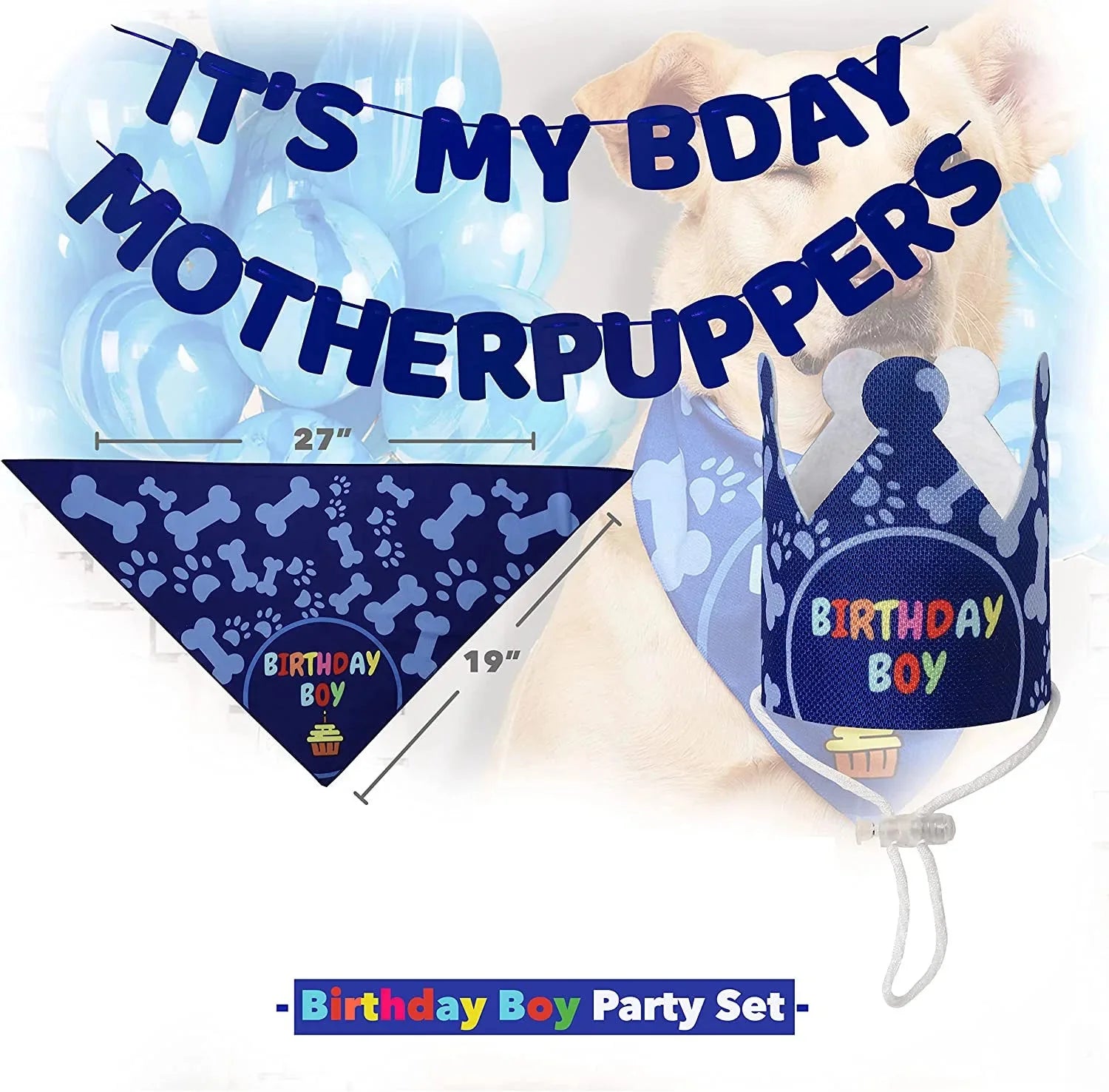 Pet Birthday Party Set: Banner, Hat, and Neckerchief 🎉