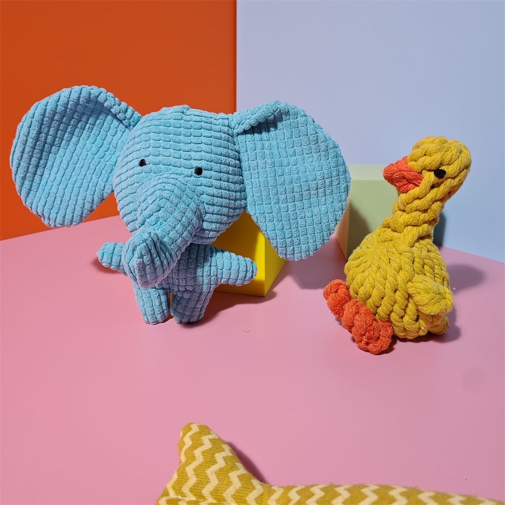 Plush Koala & Elephant Squeaky Durable Chew