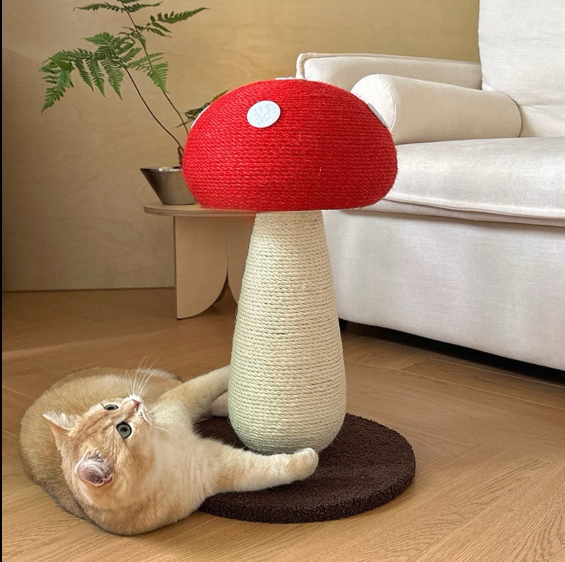 Red Mushroom Cat Scratching Post