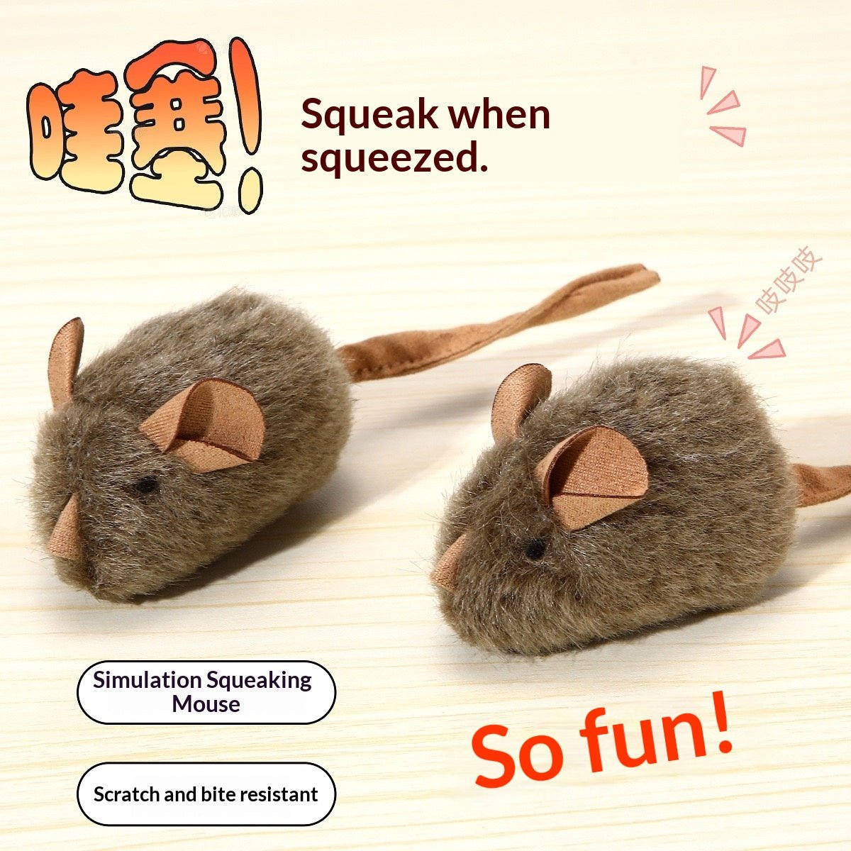 Simulation Squeaking Mouse Toy
