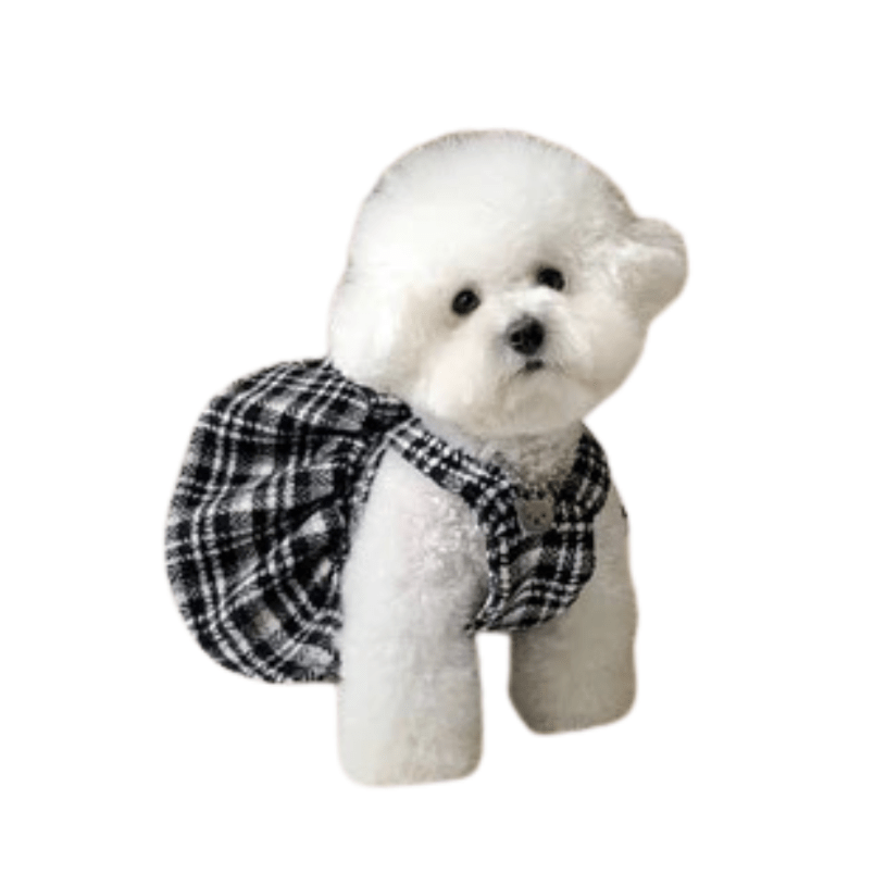 Sweet Houndstooth Printed Dog Dress/T-shirt