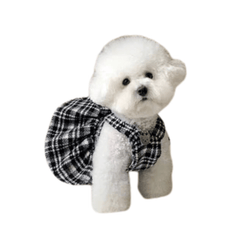 Sweet Houndstooth Printed Dog Dress/T-shirt