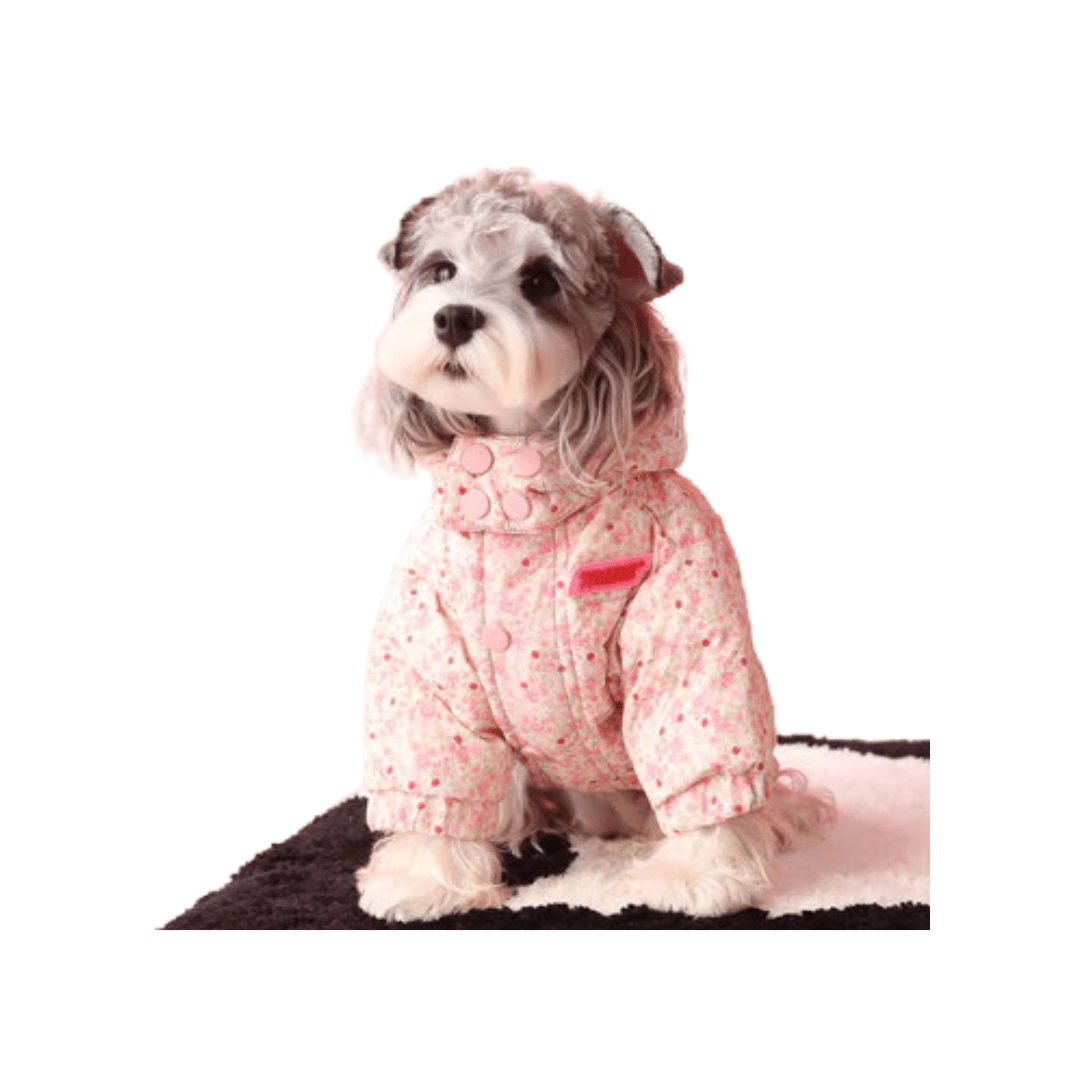 Thickened and Warm Floral Hooded Down Jacket