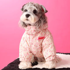 Thickened and Warm Floral Hooded Down Jacket
