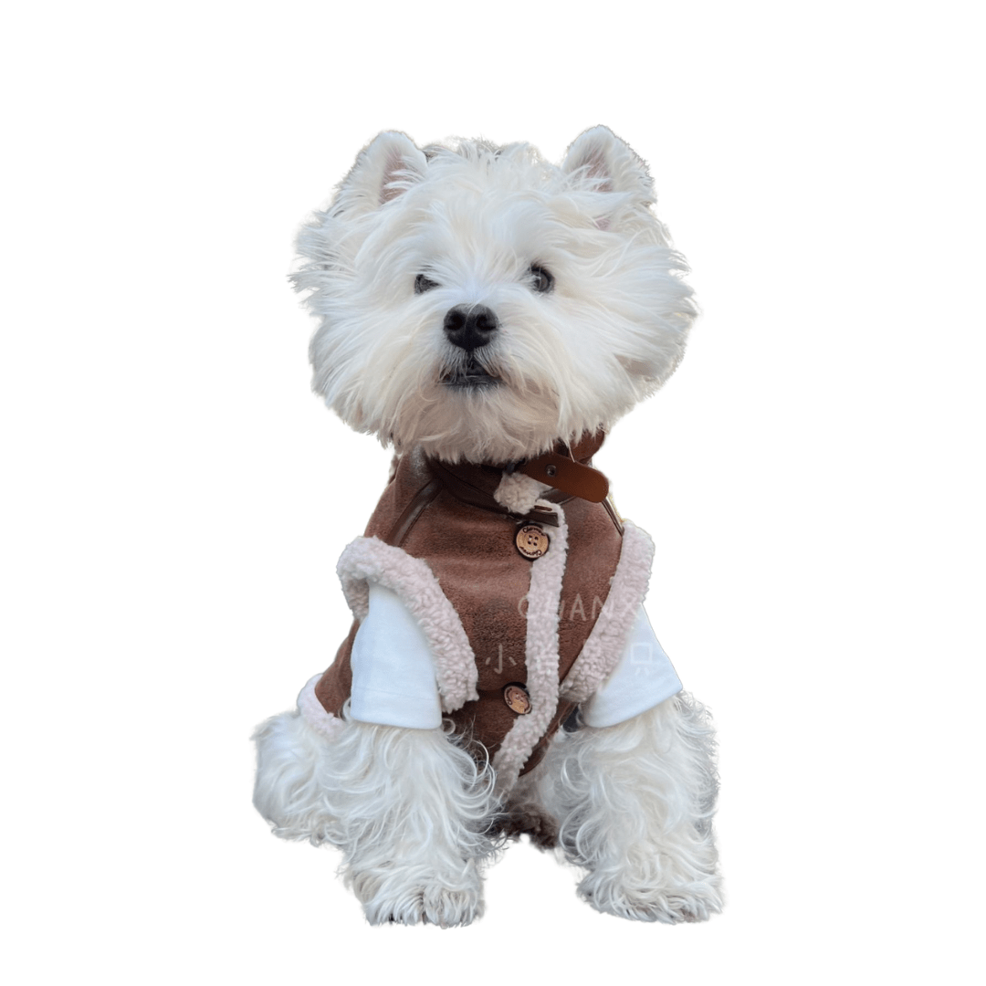 Warm Suede Fleece Vest with Leash Hook